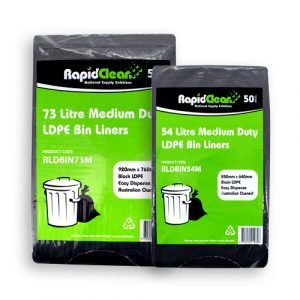 RapidClean Medium Duty Black LDPE Garbage Bags