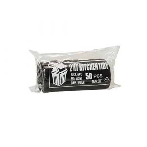 27L Med Kitchen Tidy Liner HDPE - Black